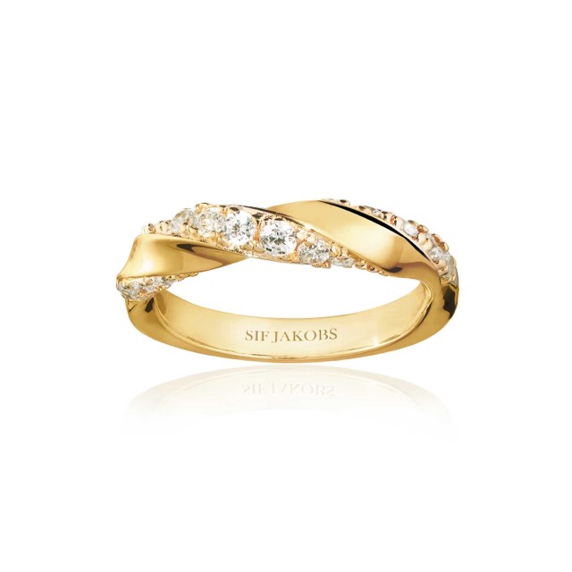 FERRARA ring witte Zirkoner (goud)