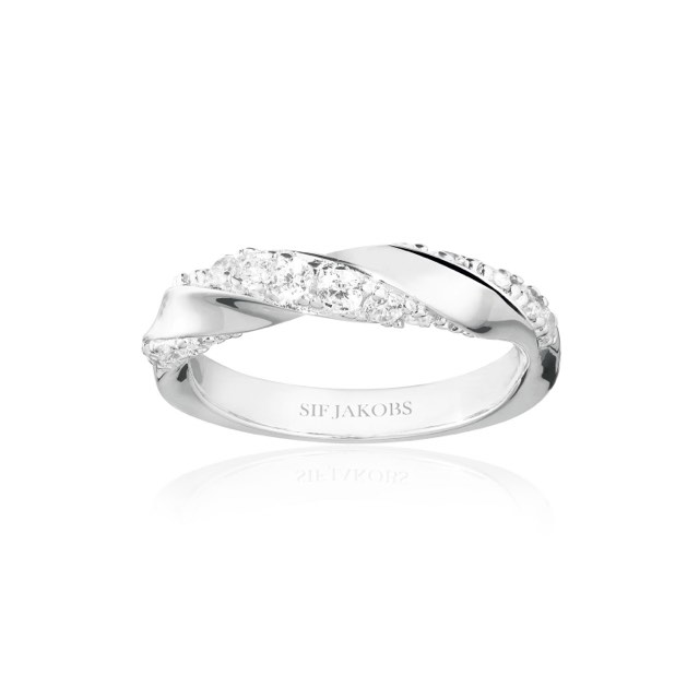 FERRARA ring witte Zirkoner (Zilver)