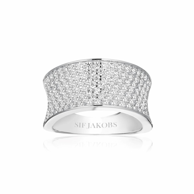 Feline Concavo - med vita zirkoner Ring