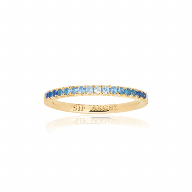 Ellera - 18k Goudpläterad med zirkoner i blå och vit gradient Ring