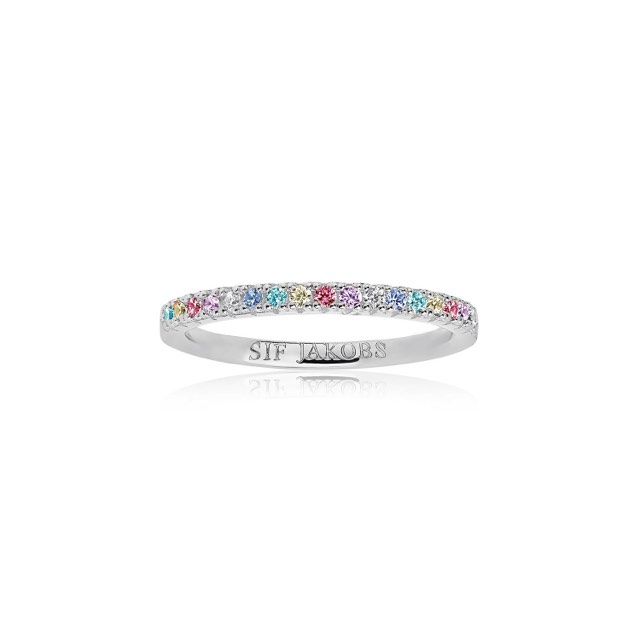 ELLERA ring meerkleurige Zirkoner (Zilver)
