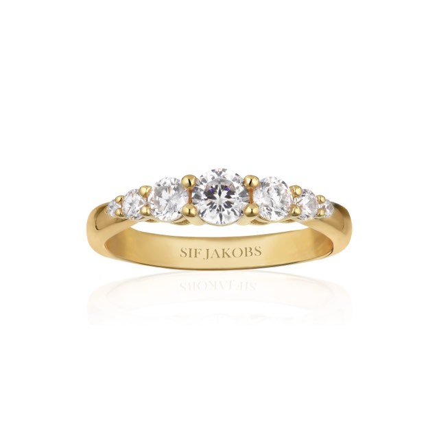 BELLUNO ring witte Zirkoner (goud)