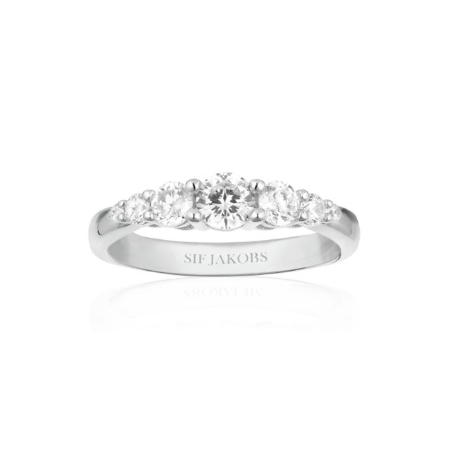BELLUNO ring witte Zirkoner (Zilver)
