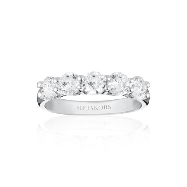 BELLUNO UNO ring witte Zirkoner (Zilver)