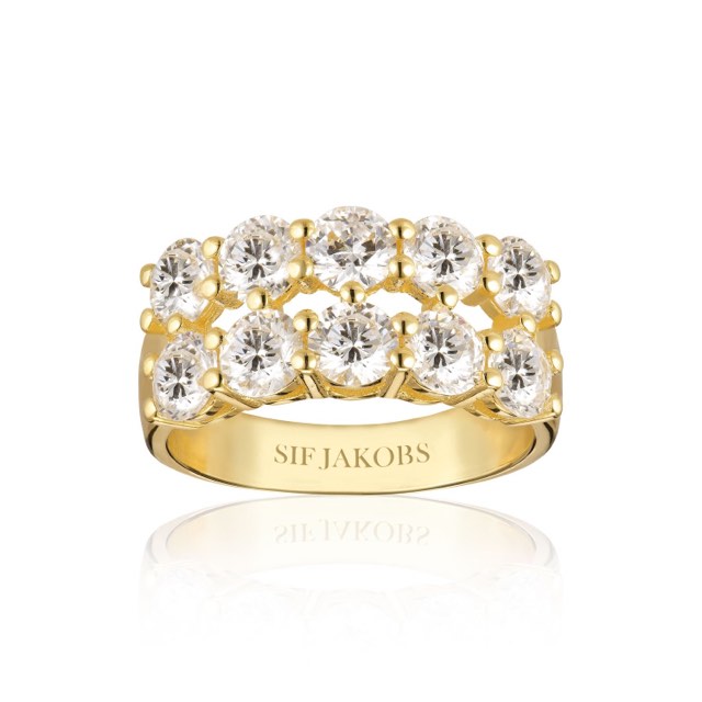 BELLUNO DUE ring witte Zirkoner (goud)