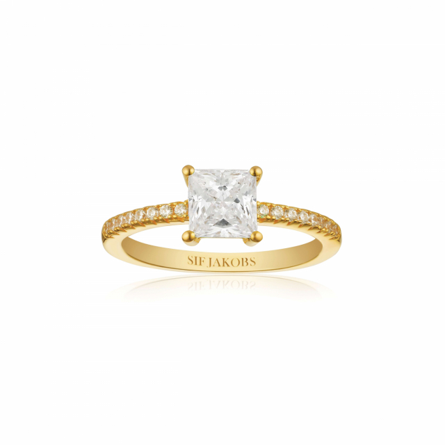 ELLERA QUADRATO Ring Vita Zirkoner Goud