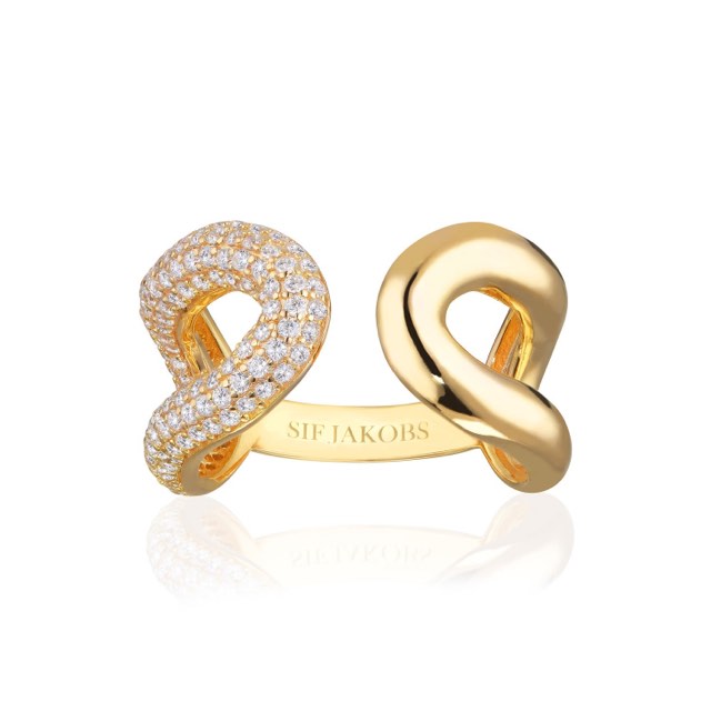 CAPRI DUE ring witte Zirkonia (goud)