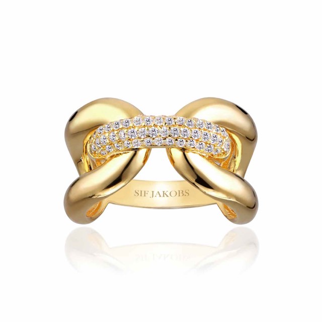 CAPRI TRE ring witte Zirkoner (goud)