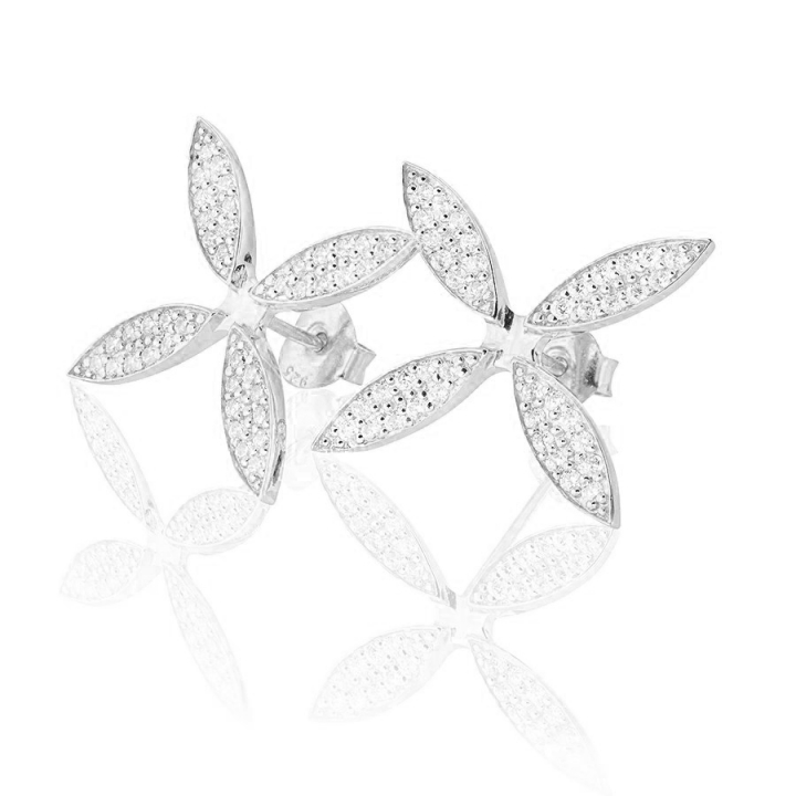 Sparkling ellipse  Earrings Silver in de groep Oorbellen / Zilveren oorbellen bij SCANDINAVIAN JEWELRY DESIGN (s202CG)