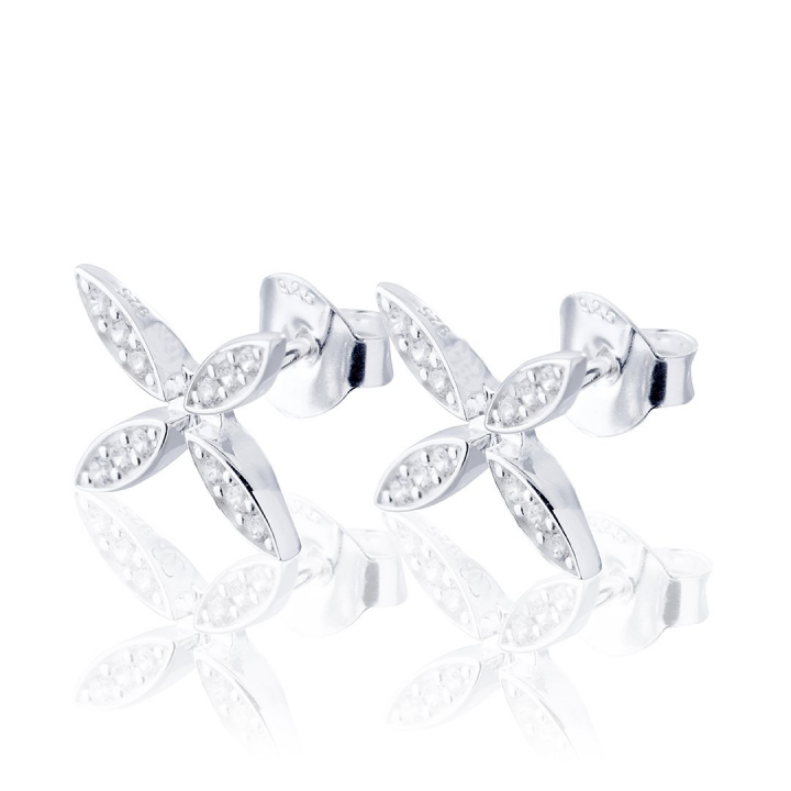 Product Image for CAROLINA GYNNING Sparkling ellipse mini Earrings Silver