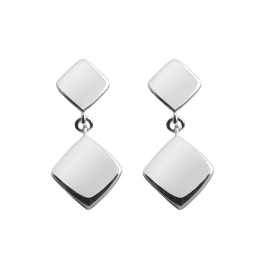 Shape Double Oorbel Zilver in de groep Oorbellen / Zilveren oorbellen bij SCANDINAVIAN JEWELRY DESIGN (s244)