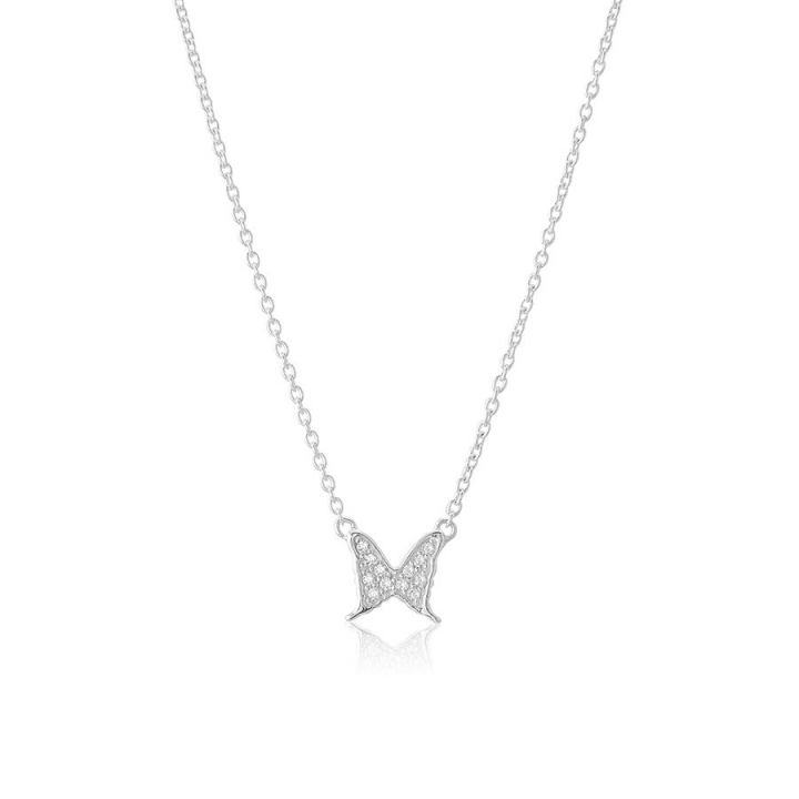 Petite papillion sparkling Necklace Silver in de groep Kettingen / Zilveren kettingen bij SCANDINAVIAN JEWELRY DESIGN (s316CG)