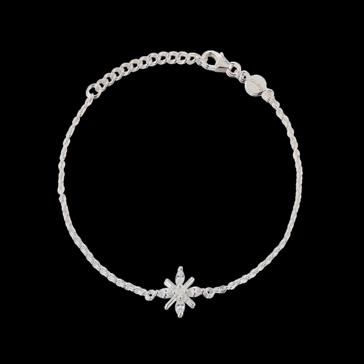 Snowflake Bracelet Silver in de groep Armbanden / Zilveren armbanden bij SCANDINAVIAN JEWELRY DESIGN (s363)