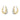 CURVE MEDIUM Oorbel Zilver goud