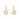 DAISY Earrings gold-plated Silver WHITE ENAMEL 11 MM