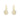 DAISY Earrings gold-plated Silver WHITE ENAMEL 11 MM