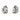 MOONLIGHT GRAPES Oorbel Clips Zilver OXIDISED