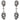 MOONLIGHT GRAPES Oorbel Zilver, OXIDISED