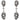 MOONLIGHT GRAPES Oorbel Zilver, OXIDISED