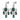 LEONORA Zilver EMERALD GREEN / CRYSTAL Oorbel