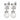 WALI SS CRYSTAL / WHITE PEARL Earrings Silver