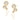 Agnes pearl stickers Oorbellen Goud