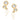 Agnes pearl stickers Oorbellen Goud