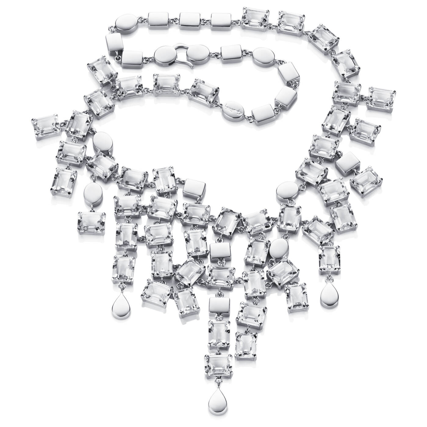 Crystal Rain Collier - Clear Kettingen Zilver