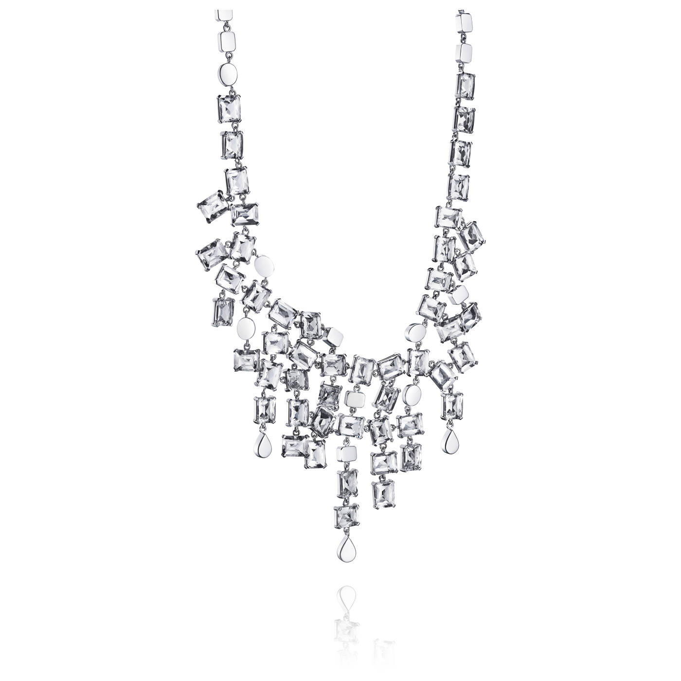 Crystal Rain Collier - Clear Kettingen Zilver