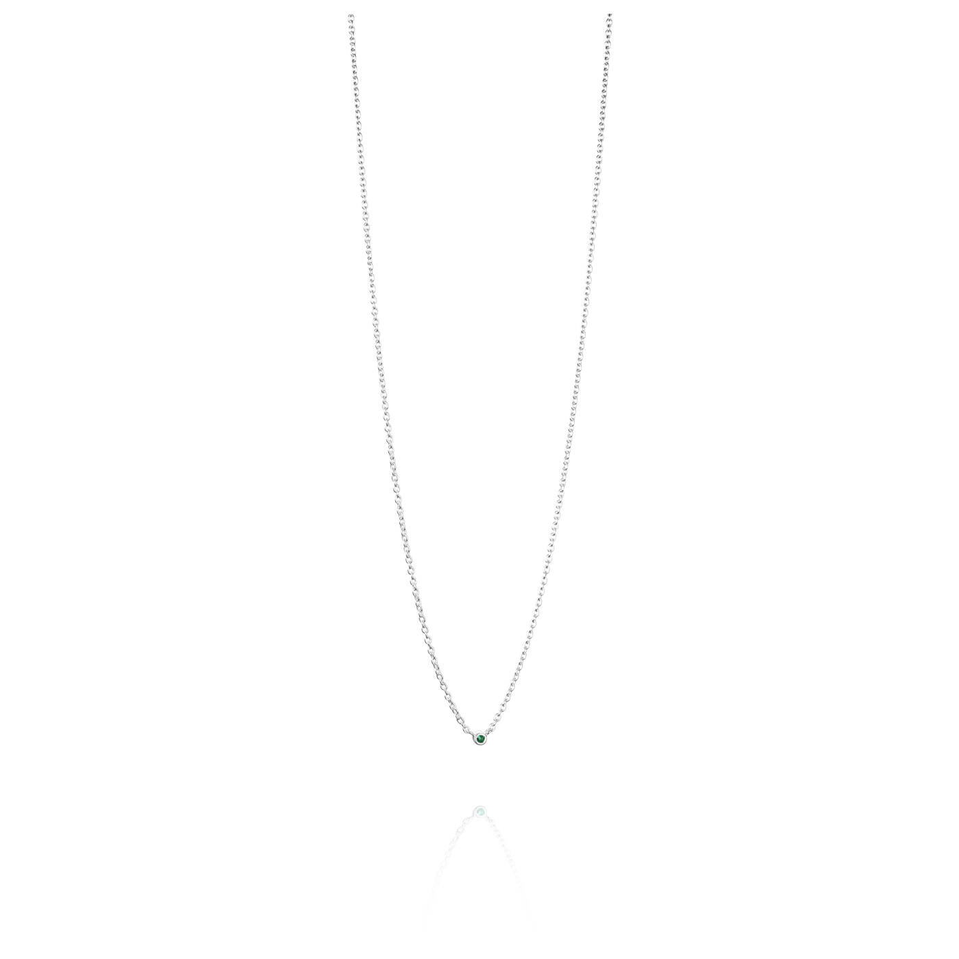 Micro Blink - Green Emerald Kettingen Zilver 40-45 cm