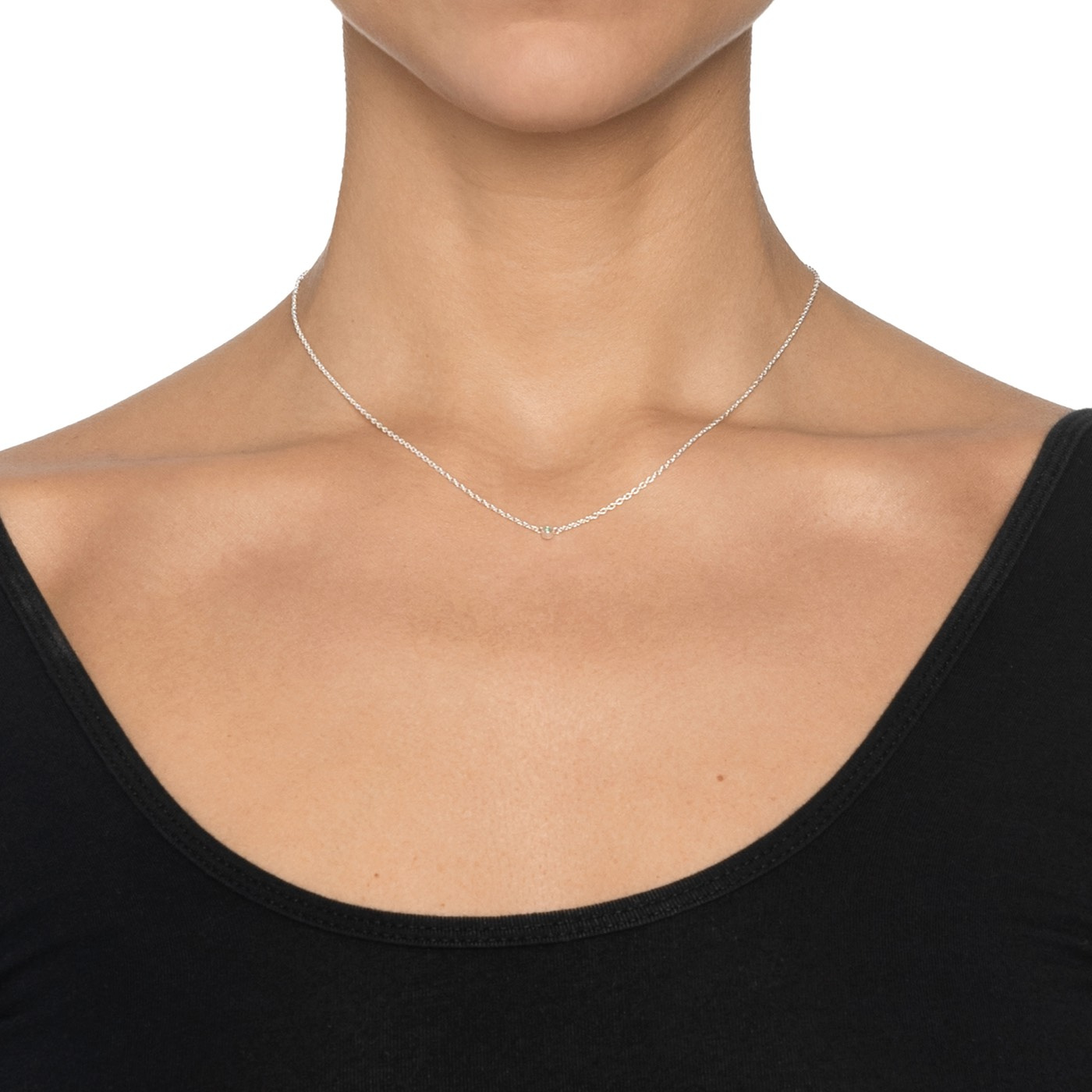 Micro Blink - Green Emerald Kettingen Zilver 40-45 cm