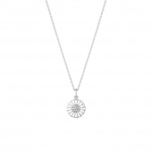 DAISY Hanger Zilver RH WHITE ENAMEL 11 MM Diamant 0.05 ct 45 cm