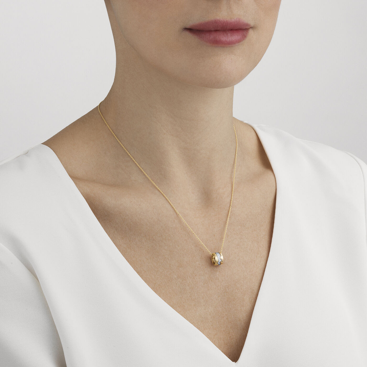 FUSION Hanger goud Witgoud Roségoud CENTRE PAVÉ 0.19 ct