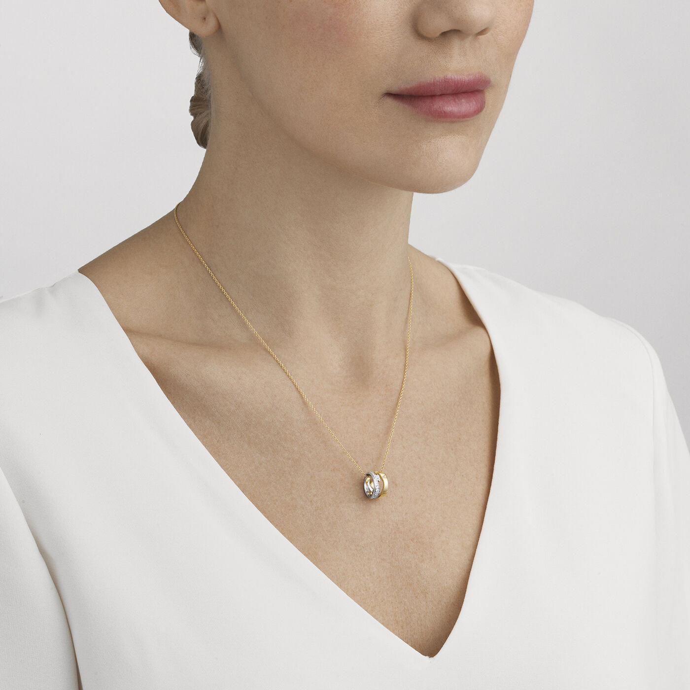 FUSION OPEN Hanger goud Witgoud PAVÉ 0.22 CT