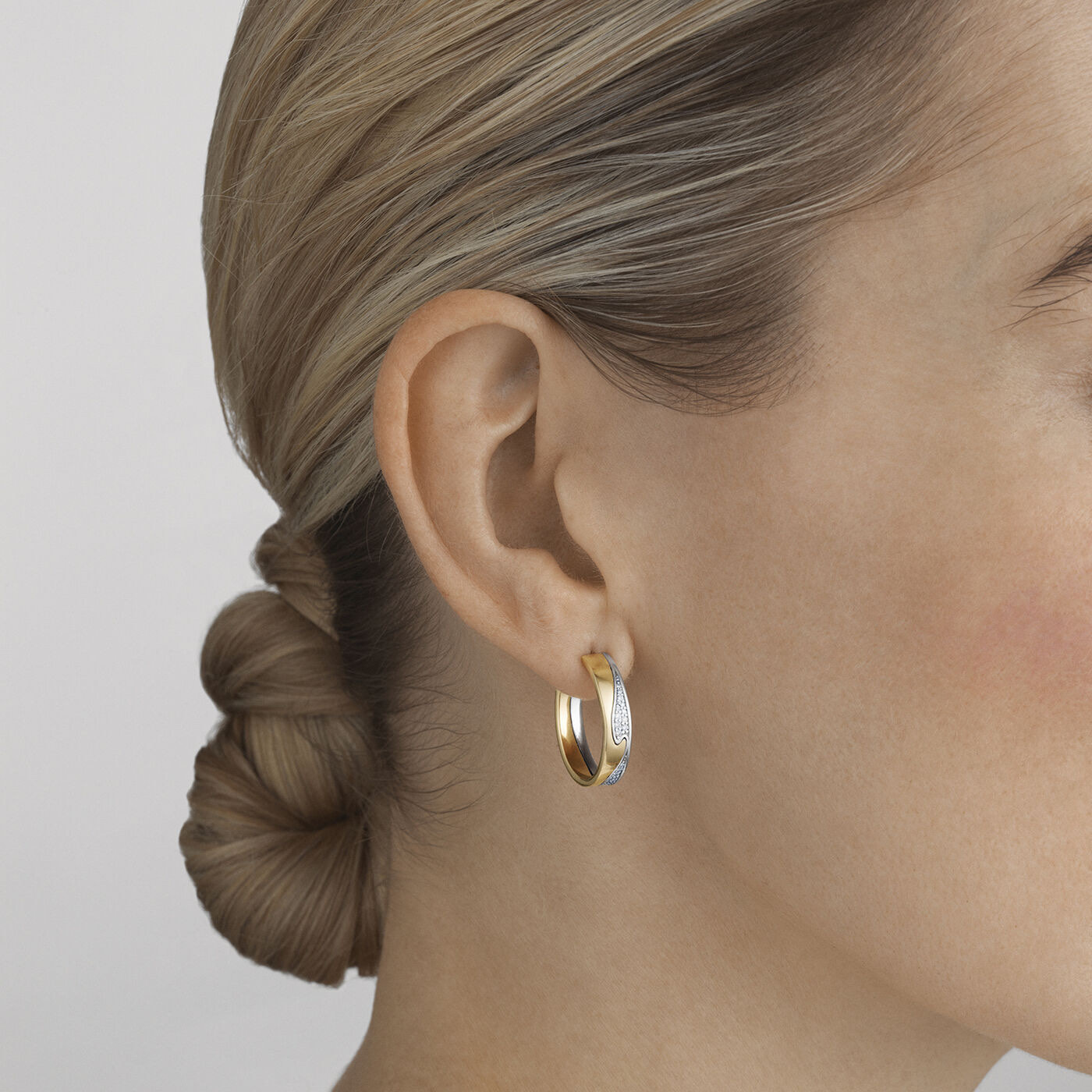 FUSION LA Roségoud Oorbel goud Witgoud PAVÉ 0.21 ct