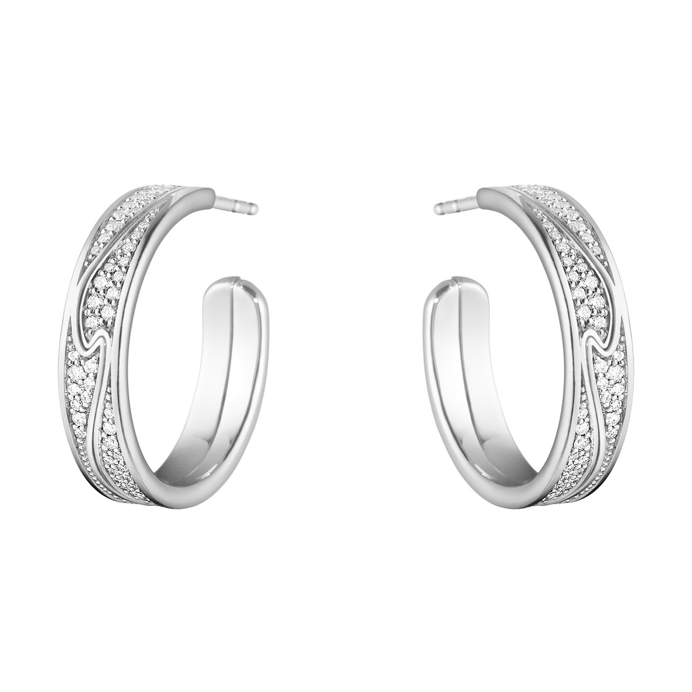 FUSION LA Roségoud Oorbel Witgoud FULL PAVÉ 0.54 CT