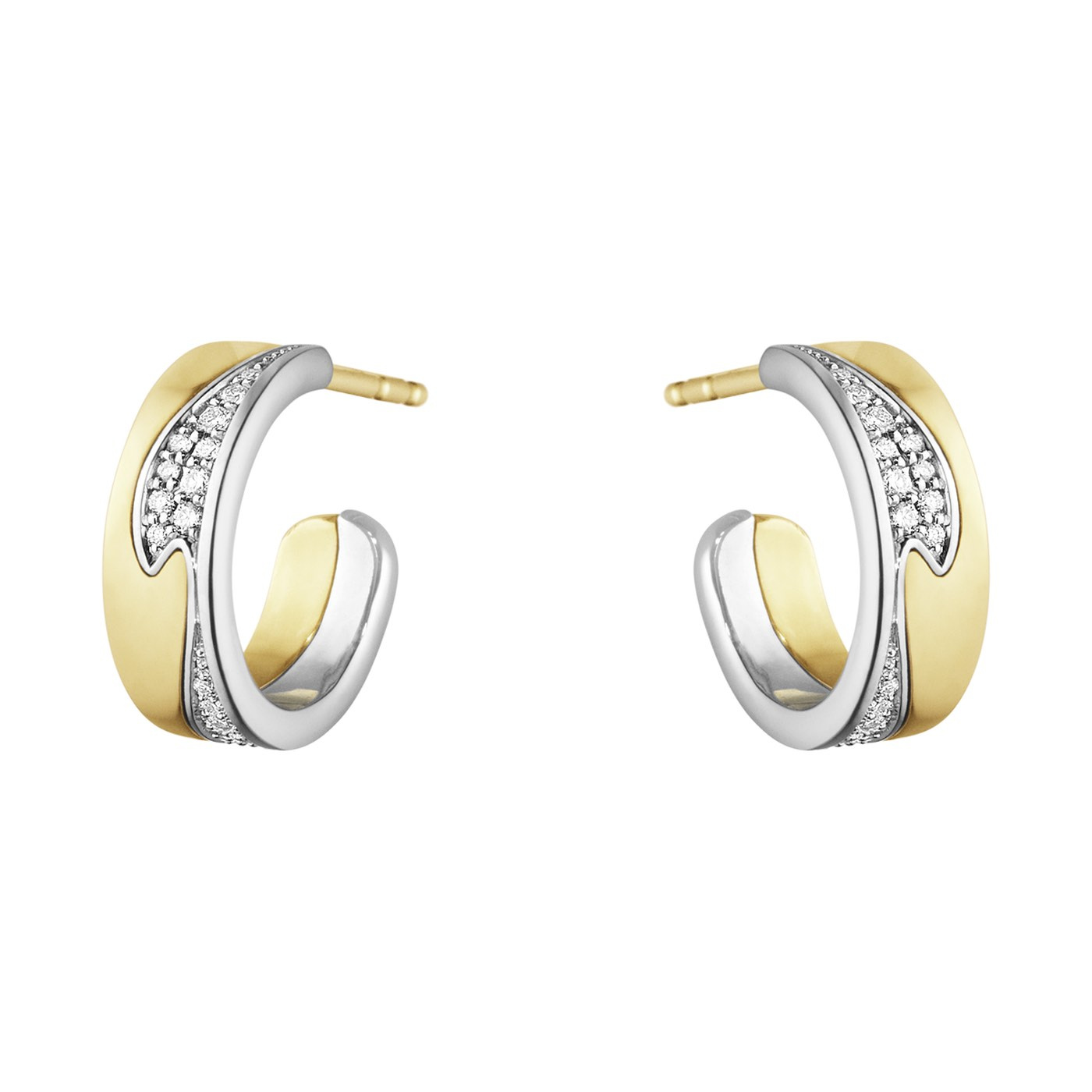 FUSION SMALL Oorbel goud Witgoud PAVÉ 0.18 CT