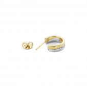 FUSION SMALL Oorbel goud Witgoud PAVÉ 0.18 CT