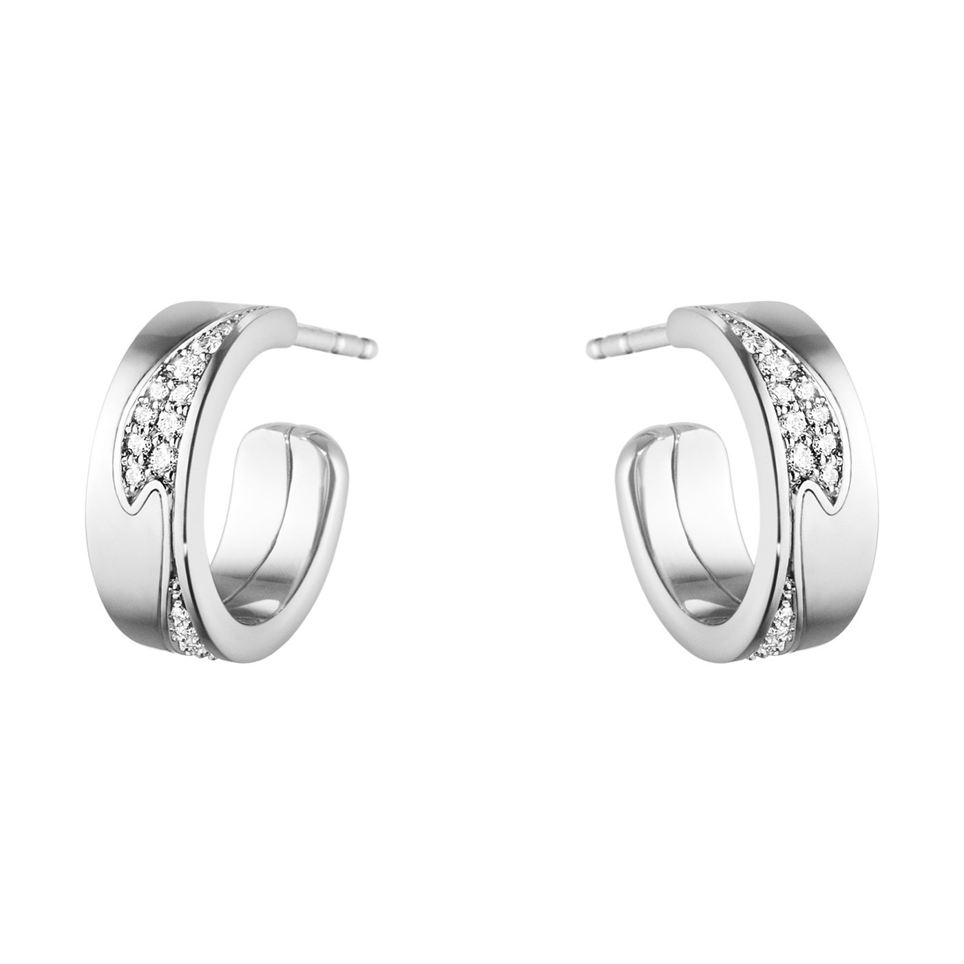 FUSION SMALL Oorbel Witgoud PAVÉ 0.18 CT