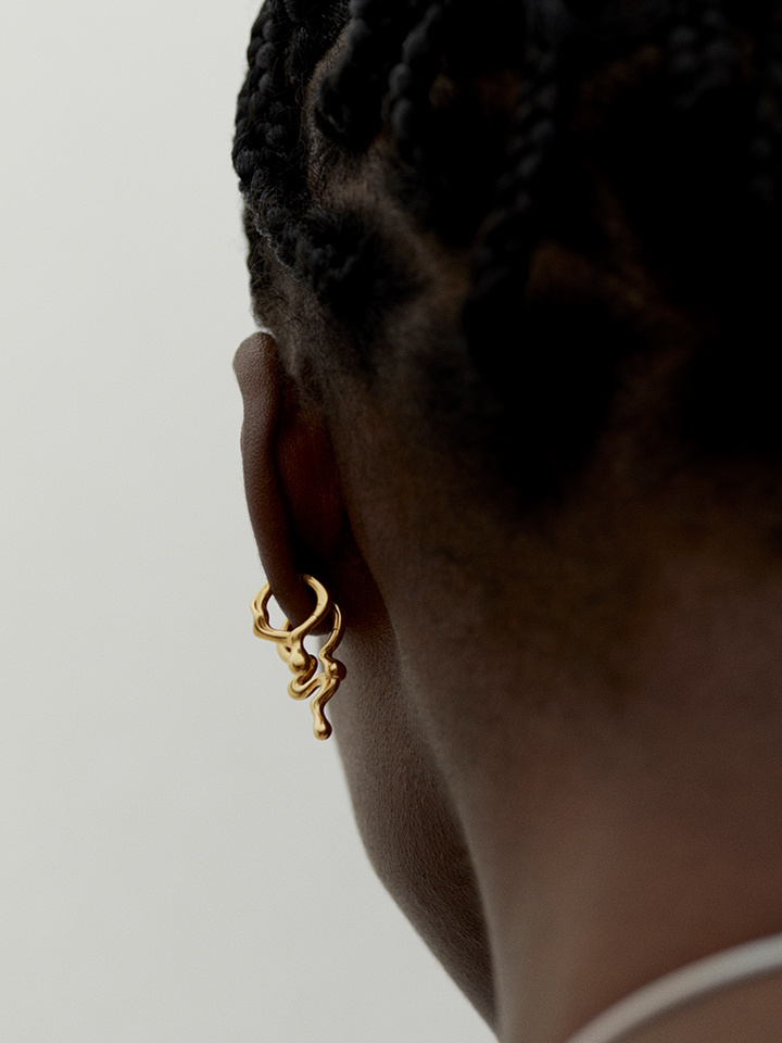 Maya Huggie Goldplated Silver (One)