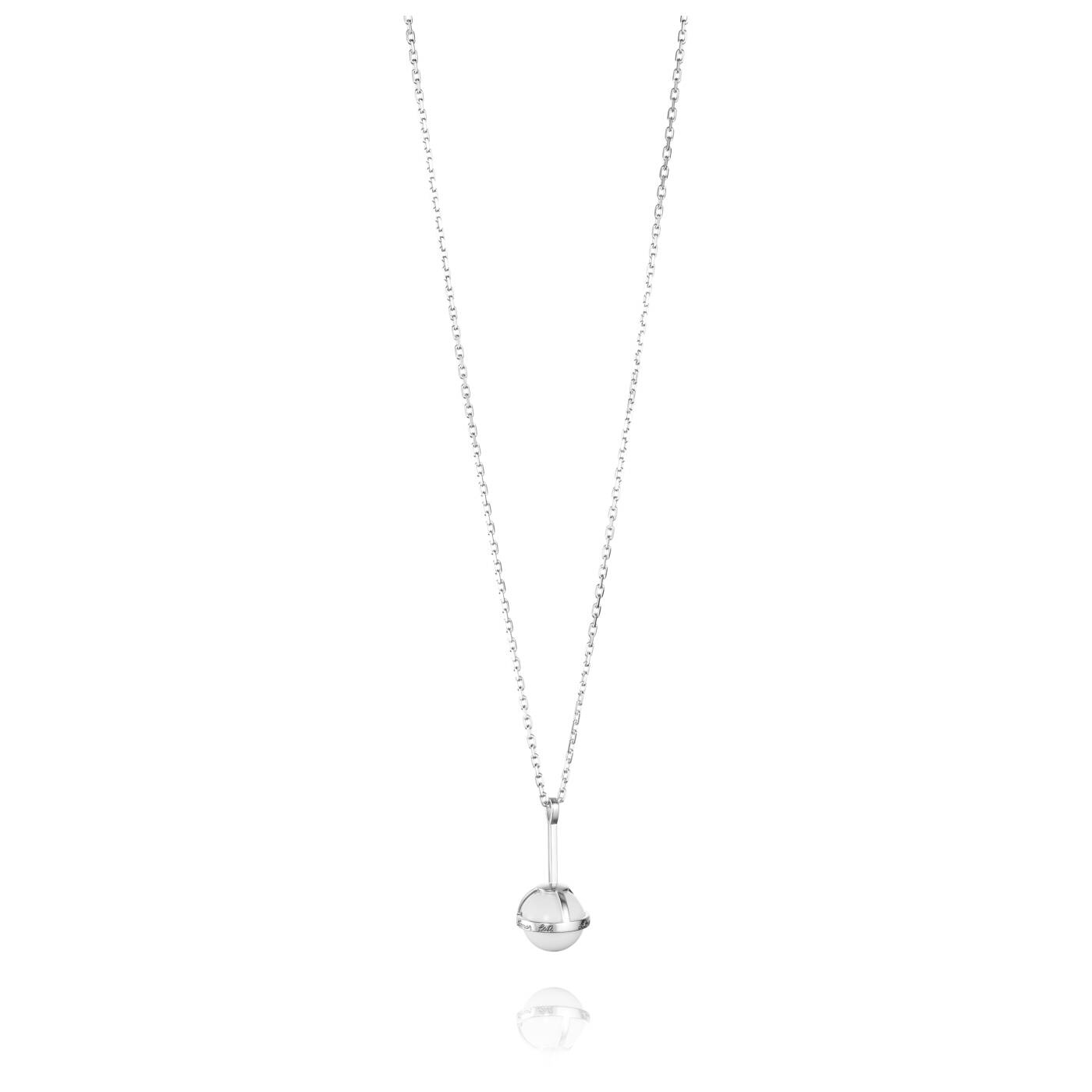 Amor Fati Globe - White Agate Hanger Zilver