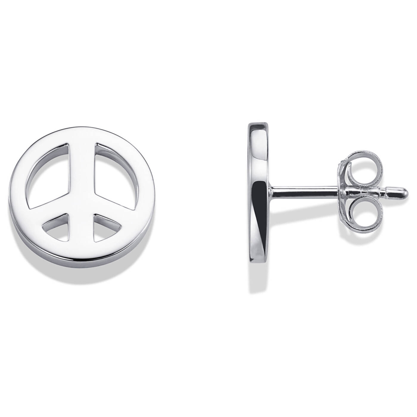Mini Peace Oorbel Zilver