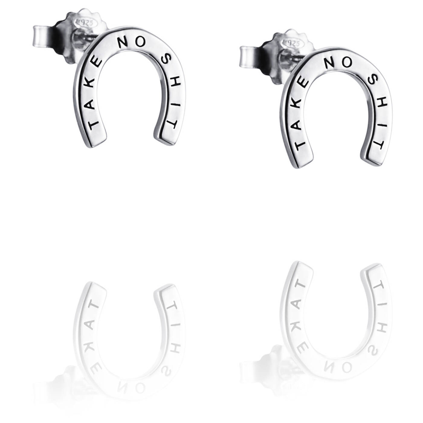 Take No Shit Oorbel Zilver