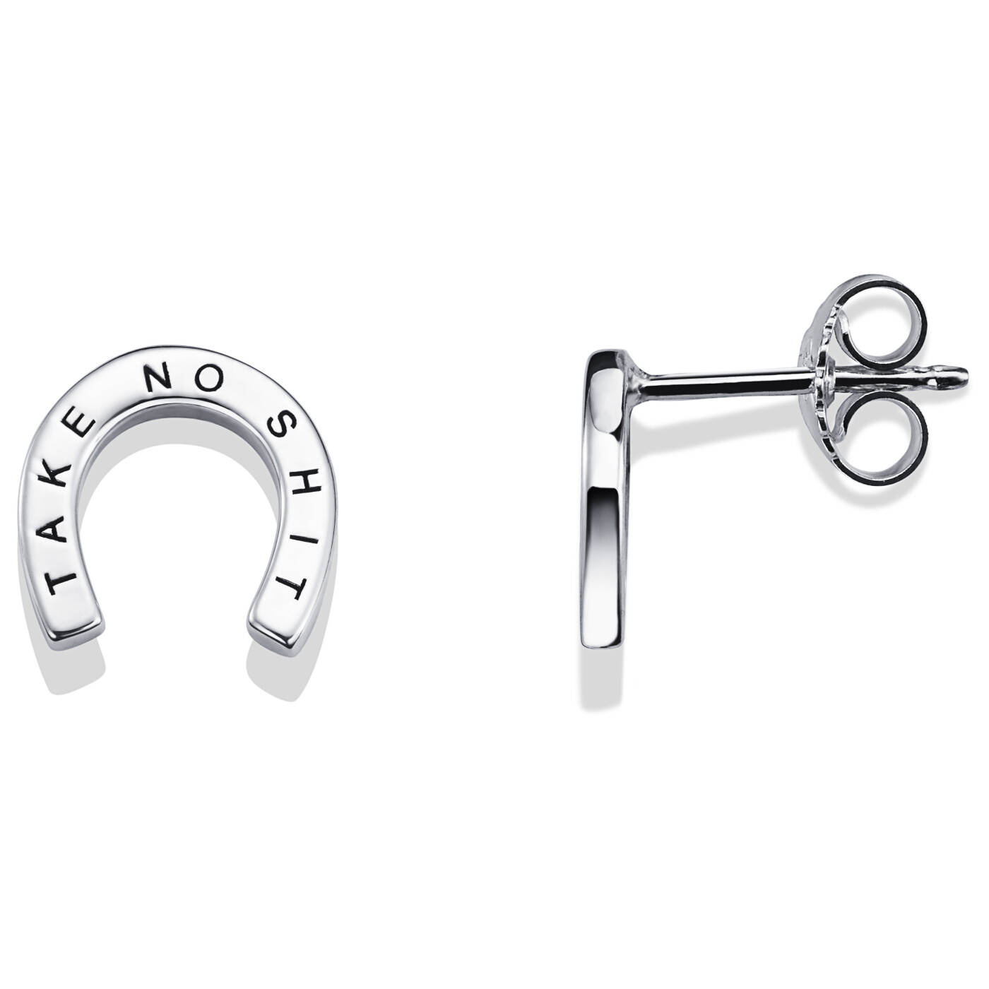 Take No Shit Oorbel Zilver