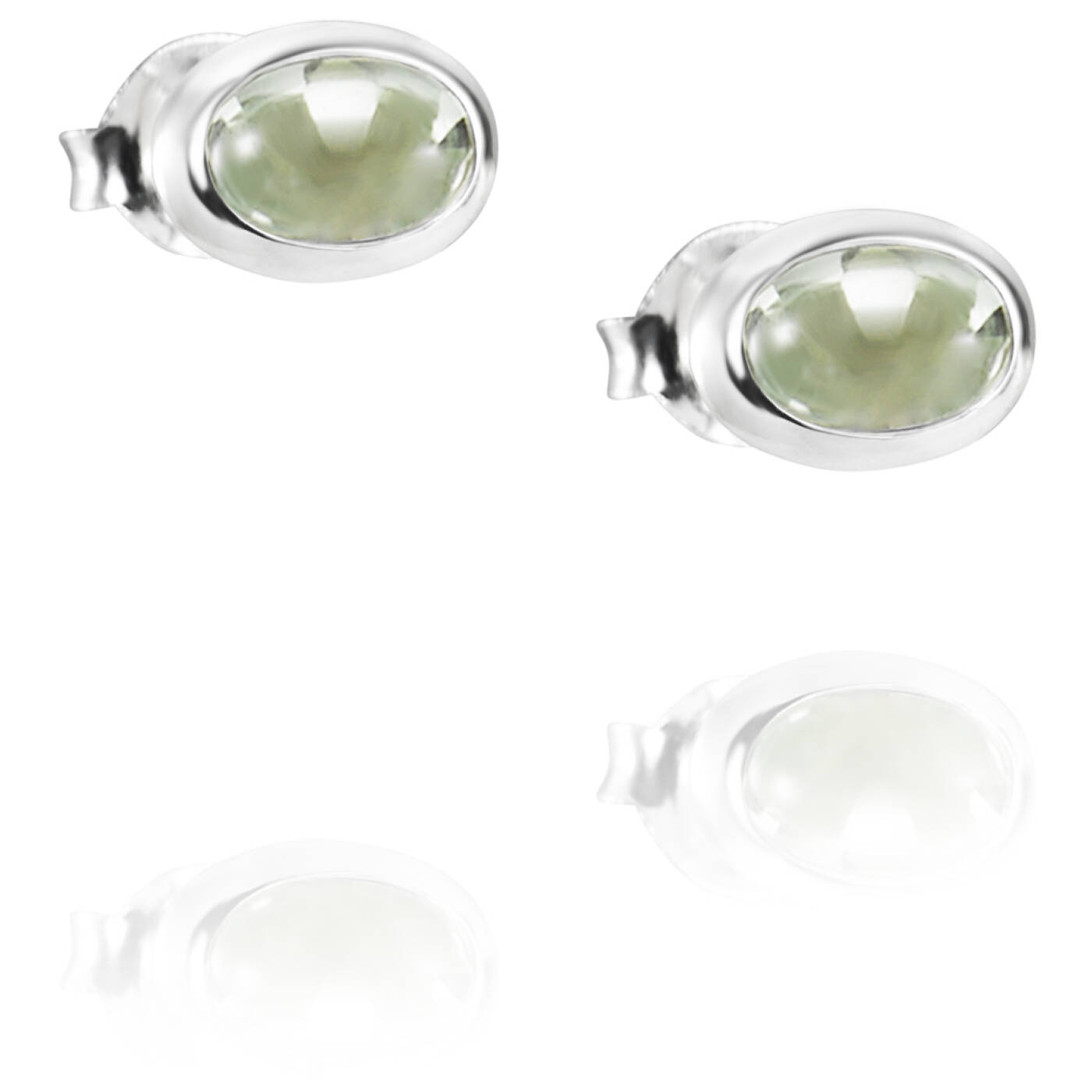 Love Bead Zilver - Green Quartz Oorbel Zilver
