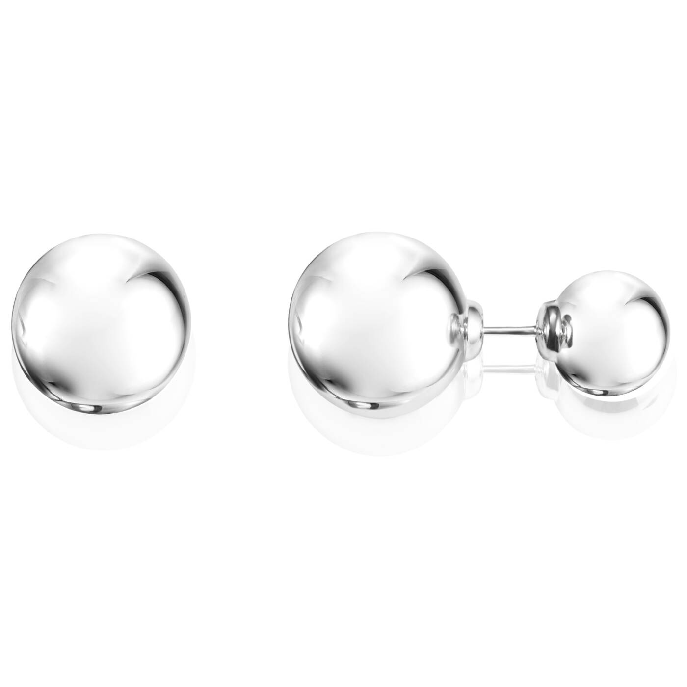 Balls Double Oorbel Zilver