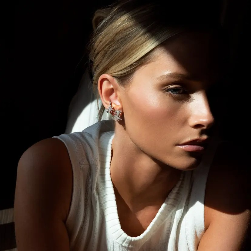 Beam & Stars Oorbel Zilver