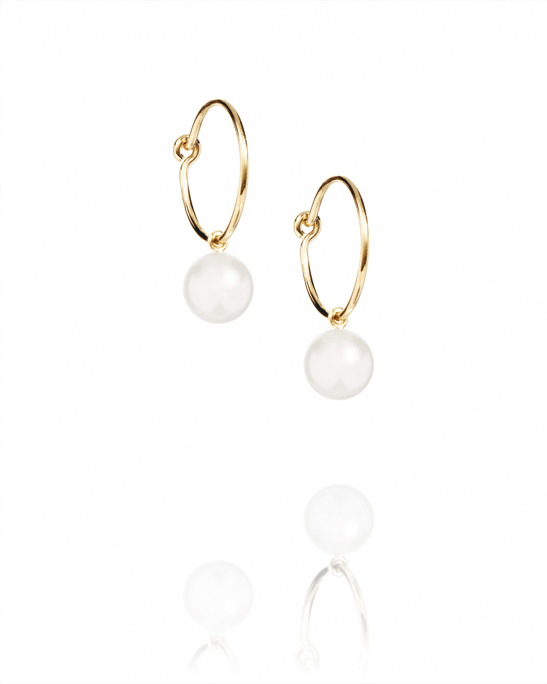 Pop Pearls Hoops Earrings Gold