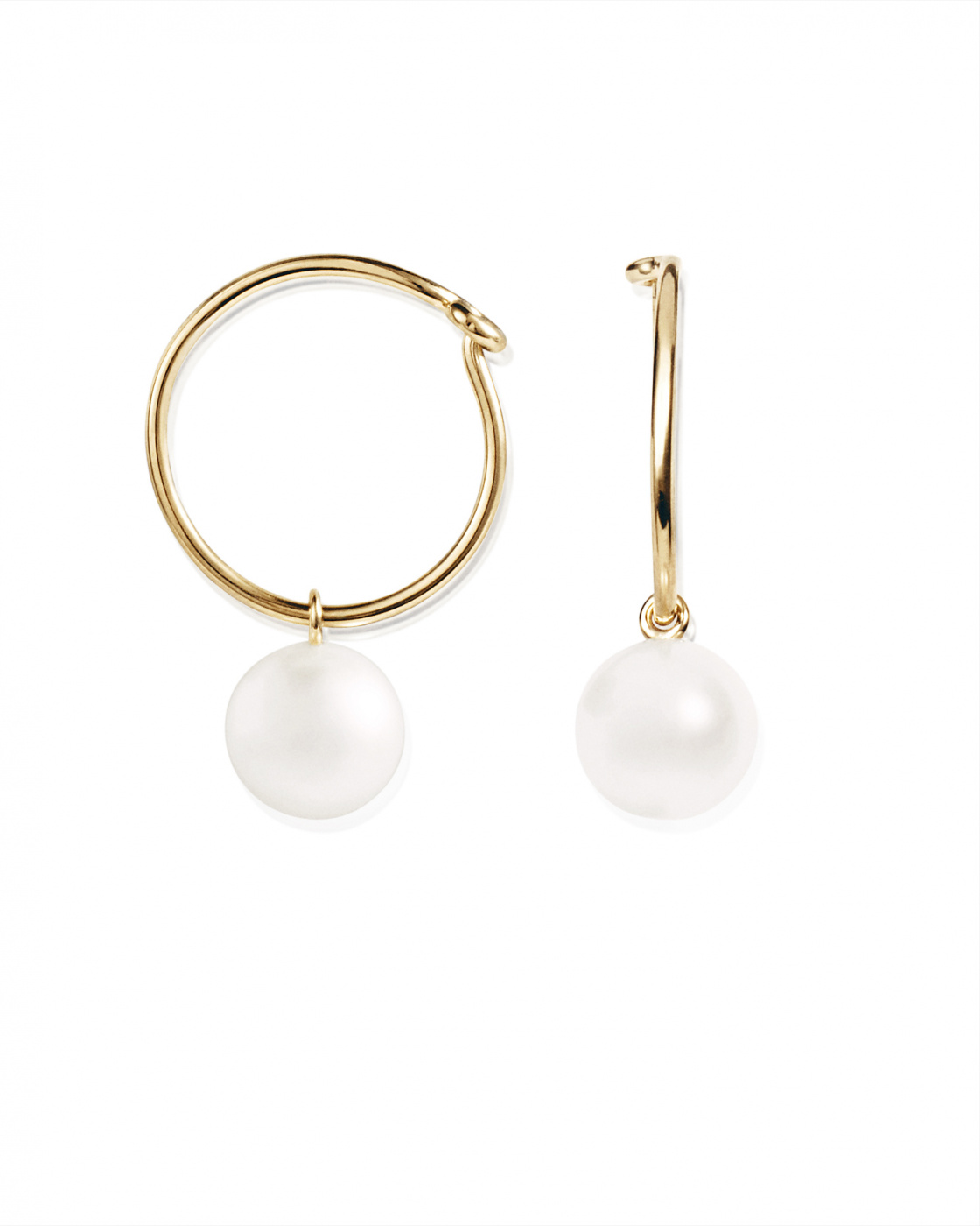 Pop Pearls Hoops Earrings Gold