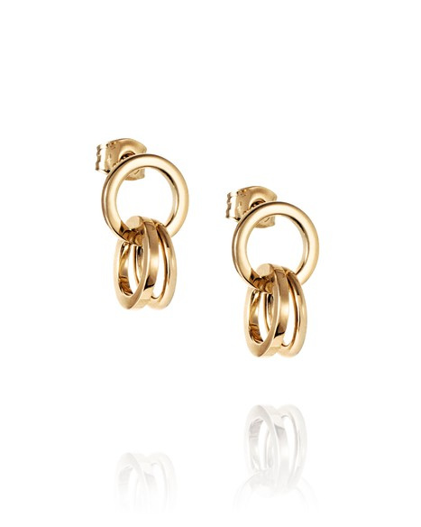Messy rings ear Earrings Goldplated Silver